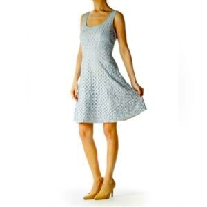 LOFT -ANN TAYLOR Light Blue Eyelet Mini Dress
